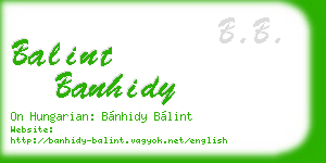 balint banhidy business card